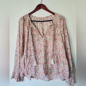 American Eagle Floral Longsleeve Blouse, size L